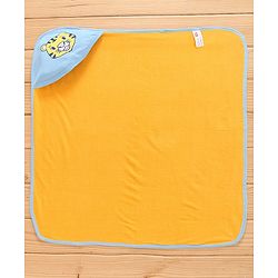 Babyhug Cotton Hooded Towels Tiger Print Pack of 2 - Yellow and Blue