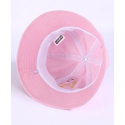 Babyhug Free Size Cotton Bucket Hat with Bunny Ears Pink - Diameter 26 cm