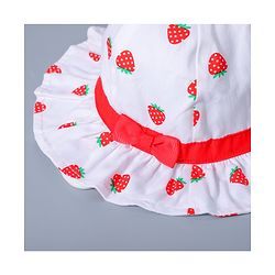Babyhug Strawberry Printed Bucket Hat - White Red