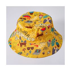 Babyhug Food Printed Bucket Hats - Yellow
