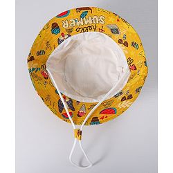 Babyhug Food Printed Bucket Hats - Yellow