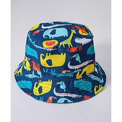 Babyhug Animal Printed Bucket Hat - Blue