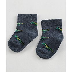 Cutewalk by Babyhug Anti-Bacterial Ankle Length Socks Pack of 3 - Black Grey