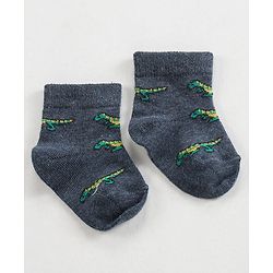 Cutewalk by Babyhug Anti-Bacterial Ankle Length Socks Pack of 3 - Black Grey