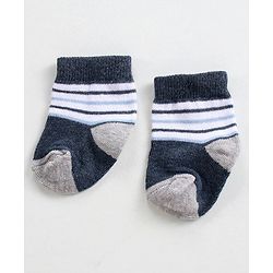 Cutewalk by Babyhug Anti-Bacterial Ankle Length Socks Pack of 3 - Black Grey