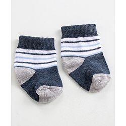 Cutewalk by Babyhug Anti-Bacterial Ankle Length Socks Pack of 3 - Black Grey
