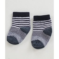 Cutewalk by Babyhug Anti-Bacterial Ankle Length Socks Pack of 3 - Black Grey