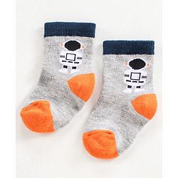 Cutewalk by Babyhug Anti-Bacterial Ankle Length Socks Pack of 3 - Navy Blue Grey