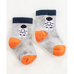 Cutewalk by Babyhug Anti-Bacterial Ankle Length Socks Pack of 3 - Navy Blue Grey