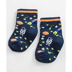 Cutewalk by Babyhug Anti-Bacterial Ankle Length Socks Pack of 3 - Navy Blue Grey