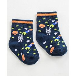 Cutewalk by Babyhug Anti-Bacterial Ankle Length Socks Pack of 3 - Navy Blue Grey