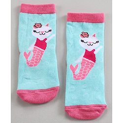 Cutewalk by Babyhug Anti-Bacterial Ankle Length Socks Pack of 3 - Blue Violet