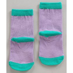 Cutewalk by Babyhug Anti-Bacterial Ankle Length Socks Pack of 3 - Blue Violet