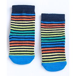 Cute Walk by Babyhug Ankle Length Anti Bacterial Socks Space Design Pack of 3 - Blue White