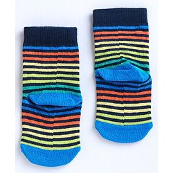 Cute Walk by Babyhug Ankle Length Anti Bacterial Socks Space Design Pack of 3 - Blue White
