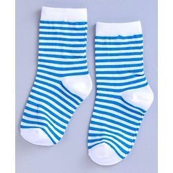 Cute Walk by Babyhug Mid Calf Length Anti Bacterial Socks Star Design Pack of 3 - Blue White