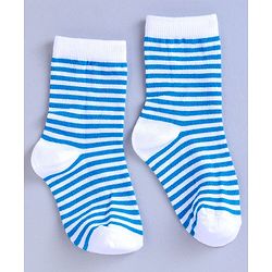 Cute Walk by Babyhug Mid Calf Length Anti Bacterial Socks Star Design Pack of 3 - Blue White