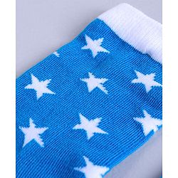 Cute Walk by Babyhug Mid Calf Length Anti Bacterial Socks Star Design Pack of 3 - Blue White