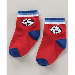Cute Walk by Babyhug Ankle Length Antibacterial Socks Dino Design Pack of 3 - Red Black