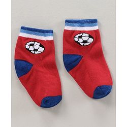 Cute Walk by Babyhug Ankle Length Antibacterial Socks Dino Design Pack of 3 - Red Black