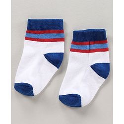 Cute Walk by Babyhug Ankle Length Antibacterial Socks Dino Design Pack of 3 - Red Black