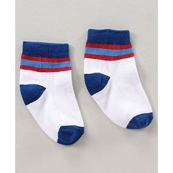 Cute Walk by Babyhug Ankle Length Antibacterial Socks Dino Design Pack of 3 - Red Black