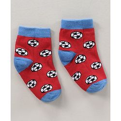 Cute Walk by Babyhug Ankle Length Antibacterial Socks Dino Design Pack of 3 - Red Black