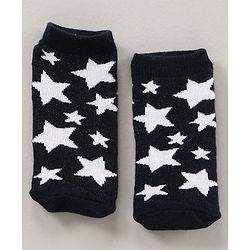 Cute Walk by Babyhug Ankle Length Antibacterial Socks Bear Stripe And Star Design Pack Of 3 - Black White Brown