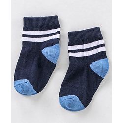 Cute Walk by Babyhug Ankle Length Anti Bacterial Striped Socks Pack of 5 - Blue Yellow Orange