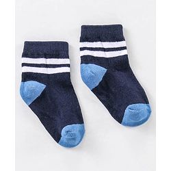 Cute Walk by Babyhug Ankle Length Anti Bacterial Striped Socks Pack of 5 - Blue Yellow Orange