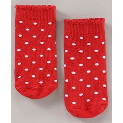 Cute Walk by Babyhug Cotton Blend Ankle Length Anti Bacterial Socks Strawberry Design Pack of 3 - Red Pink