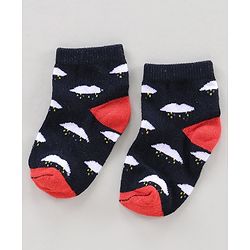 Cute Walk by Babyhug Ankle Length Anti Bacterial Socks Sun Design Pack of 3 - Blue White