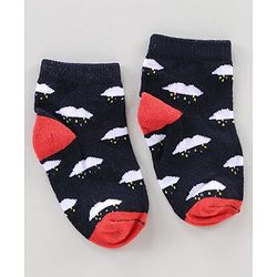 Cute Walk by Babyhug Ankle Length Anti Bacterial Socks Sun Design Pack of 3 - Blue White