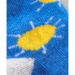 Cute Walk by Babyhug Ankle Length Anti Bacterial Socks Sun Design Pack of 3 - Blue White