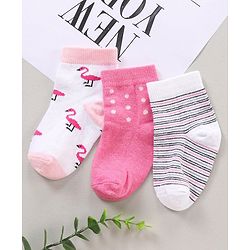 Cutewalk By Babyhug Anti Bacterial Ankle Length Socks Multi Print Pack Of 3 - Multicolour