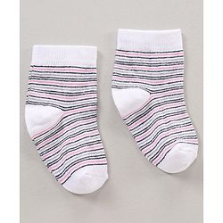 Cutewalk By Babyhug Anti Bacterial Ankle Length Socks Multi Print Pack Of 3 - Multicolour