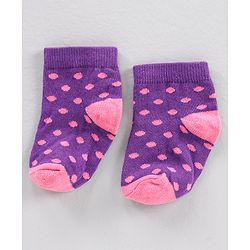 Cute Walk by Babyhug Cotton Knit Regular Length Antibacterial Socks Multi Design Pack Of 3 - Multicolour