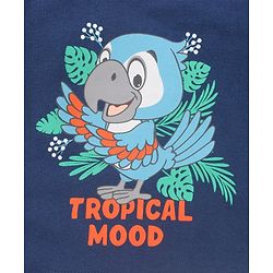Babyhug Half Sleeves Tee & Shorts Birds - Navy Orange