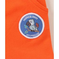 Babyhug Half Sleeves Tee & Shorts Birds - Navy Orange