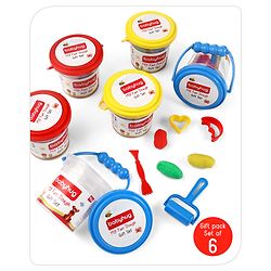 Babyhug My Fun Dough Return Gift Set Kit with 12 Tools Pack of 6 - 540 g