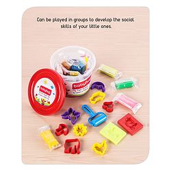 Babyhug My Fun Dough Jumbo Return Gift Set Tub with 12 Tools Pack of 16 - 400 g