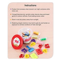 Babyhug My Fun Dough Jumbo Return Gift Set Tub with 12 Tools Pack of 16 - 400 g