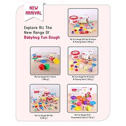 Babyhug My Fun Dough Jumbo Return Gift Set Tub with 12 Tools Pack of 16 - 400 g