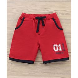 Babyhug Cotton Half Sleeves Tee & Shorts Set Stripes - White Red