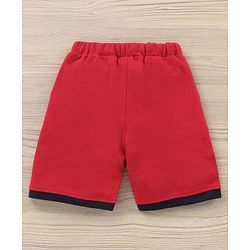 Babyhug Cotton Half Sleeves Tee & Shorts Set Stripes - White Red