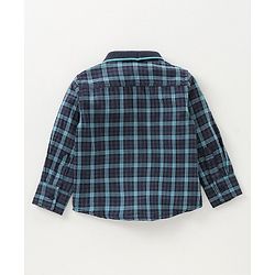 Babyhug Full Sleeves Checked Shirt - Navy Blue