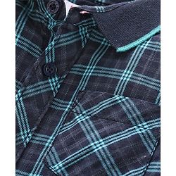 Babyhug Full Sleeves Checked Shirt - Navy Blue