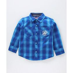 Babyhug Full Sleeves Check Shirt - Blue