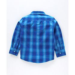 Babyhug Full Sleeves Check Shirt - Blue