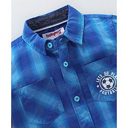 Babyhug Full Sleeves Check Shirt - Blue